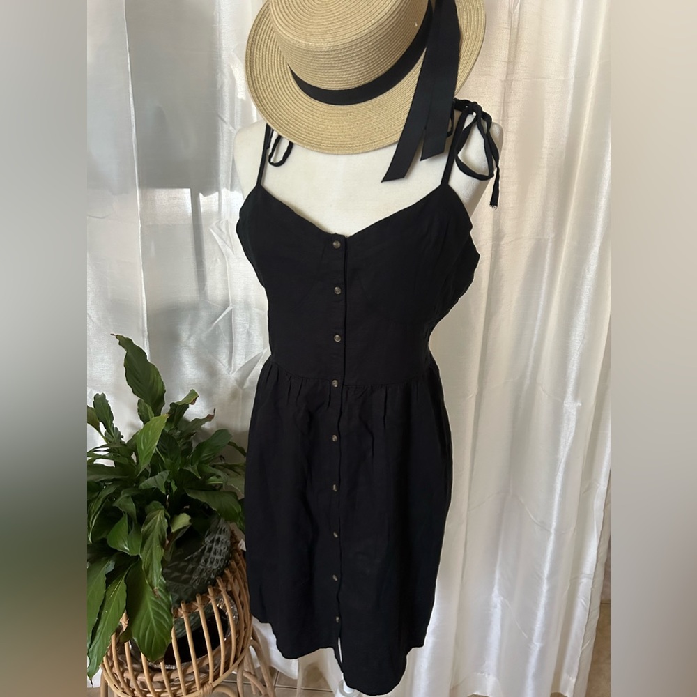 NEW! Aerie black dress. With buttons and adjustable straps